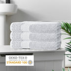 OLIVIA ROCCO Rhodes Towel White 100% Cotton Hotel Quality Soft Super Absorbent Hand Bath - Joe’s Haven