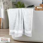OLIVIA ROCCO Rhodes Towel White 100% Cotton Hotel Quality Soft Super Absorbent Hand Bath - Joe’s Haven
