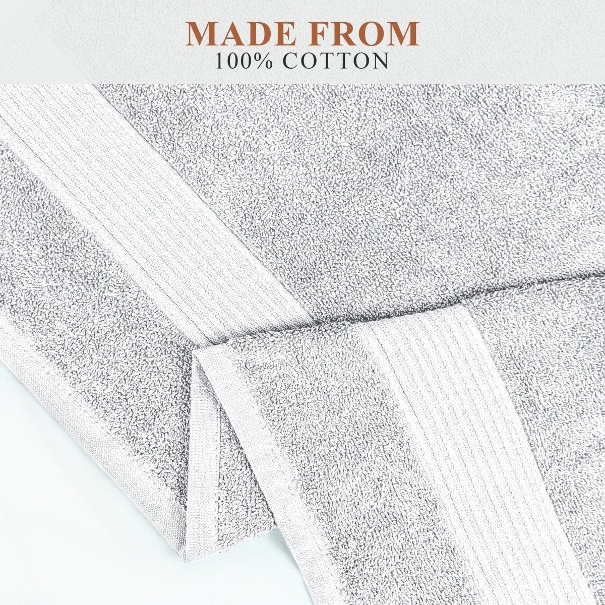 OLIVIA ROCCO Rhodes Towel White 100% Cotton Hotel Quality Soft Super Absorbent Hand Bath - Joe’s Haven