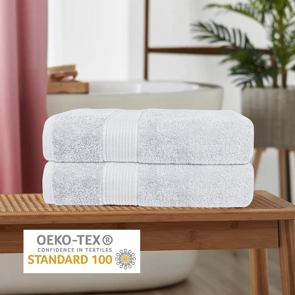 OLIVIA ROCCO Rhodes Towel White 100% Cotton Hotel Quality Soft Super Absorbent Hand Bath - Joe’s Haven