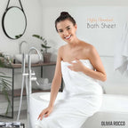 OLIVIA ROCCO Bath Sheets 500GSM Ultra Soft Super Absorbent Quick Dry Cotton White Grey Hotel - Quality Deep Fitted Easy - Care - Joe’s Haven