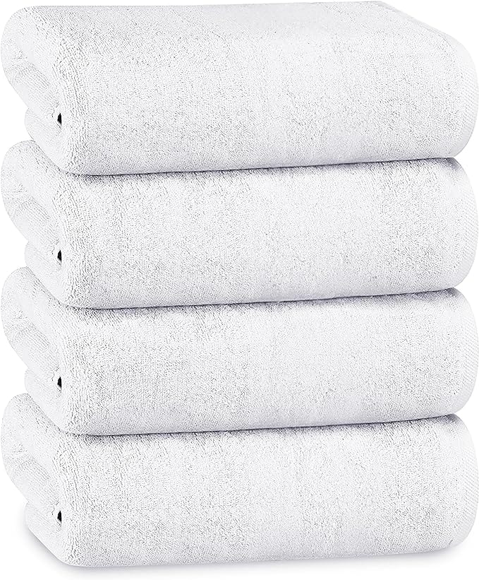 OLIVIA ROCCO Bath Sheets 500GSM Ultra Soft Super Absorbent Quick Dry Cotton White Grey Hotel - Quality Deep Fitted Easy - Care - Joe’s Haven