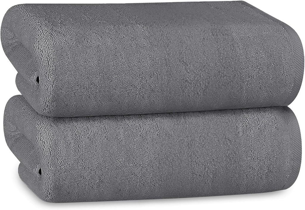 OLIVIA ROCCO Bath Sheets 500GSM Ultra Soft Super Absorbent Quick Dry Cotton White Grey Hotel - Quality Deep Fitted Easy - Care - Joe’s Haven