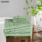 OLIVIA ROCCO Ritz Viscose Stripe Towels Super Soft Cotton Highly Absorbent Jumbo Bath - Joe’s Haven