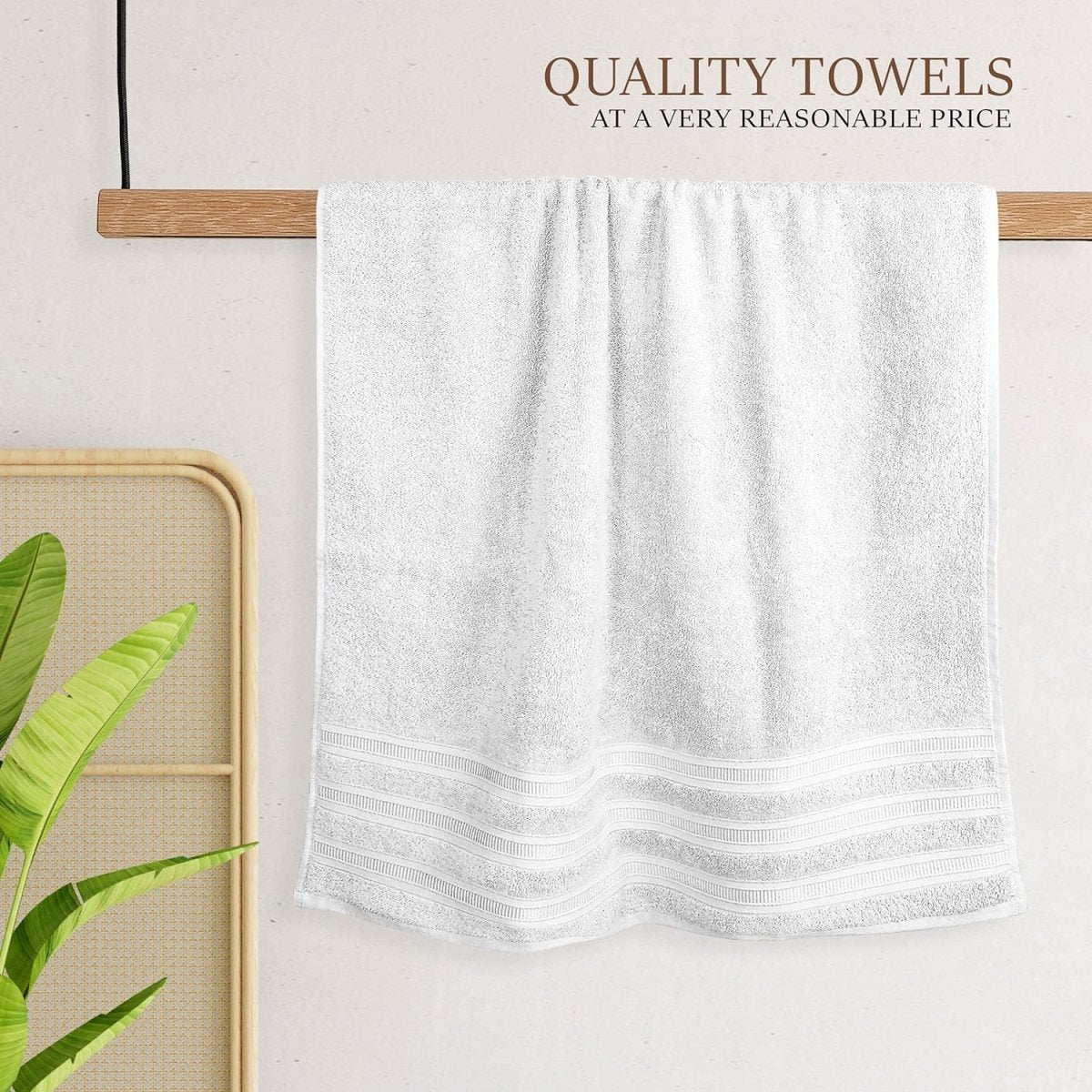 OLIVIA ROCCO Ritz Viscose Stripe Towels Super Soft Cotton Highly Absorbent Jumbo Bath - Joe’s Haven
