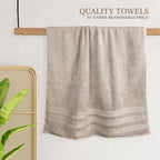 OLIVIA ROCCO Ritz Viscose Stripe Towels Super Soft Cotton Highly Absorbent Jumbo Bath - Joe’s Haven