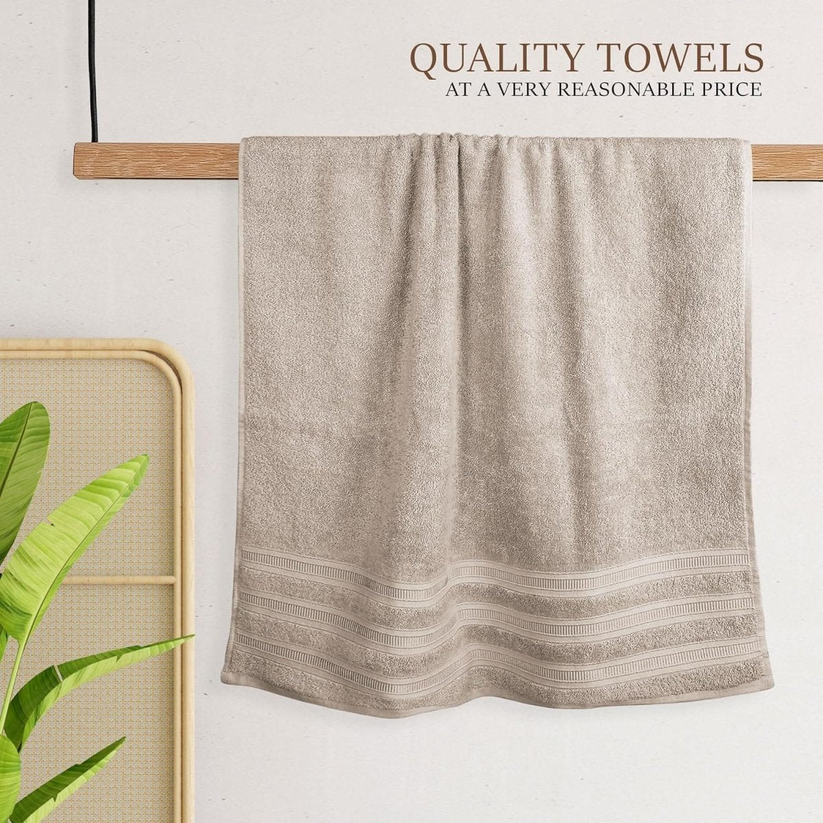 OLIVIA ROCCO Ritz Viscose Stripe Towels Super Soft Cotton Highly Absorbent Jumbo Bath - Joe’s Haven