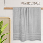 OLIVIA ROCCO Ritz Viscose Stripe Towels Super Soft Cotton Highly Absorbent Jumbo Bath - Joe’s Haven