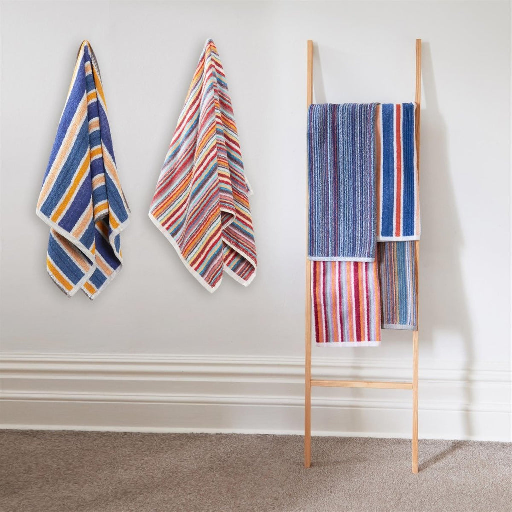 OLIVIA ROCCO Towels Set Of 6 100% Recycled Cotton Quick Dry Absorbent Striped Assorted - Joe’s Haven