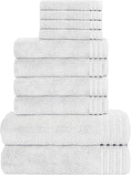 OLIVIA ROCCO Monaco 10 Piece Luxury Egyptian Cotton Towel Set 500 GSM With 4 Face Towels - Joe’s Haven