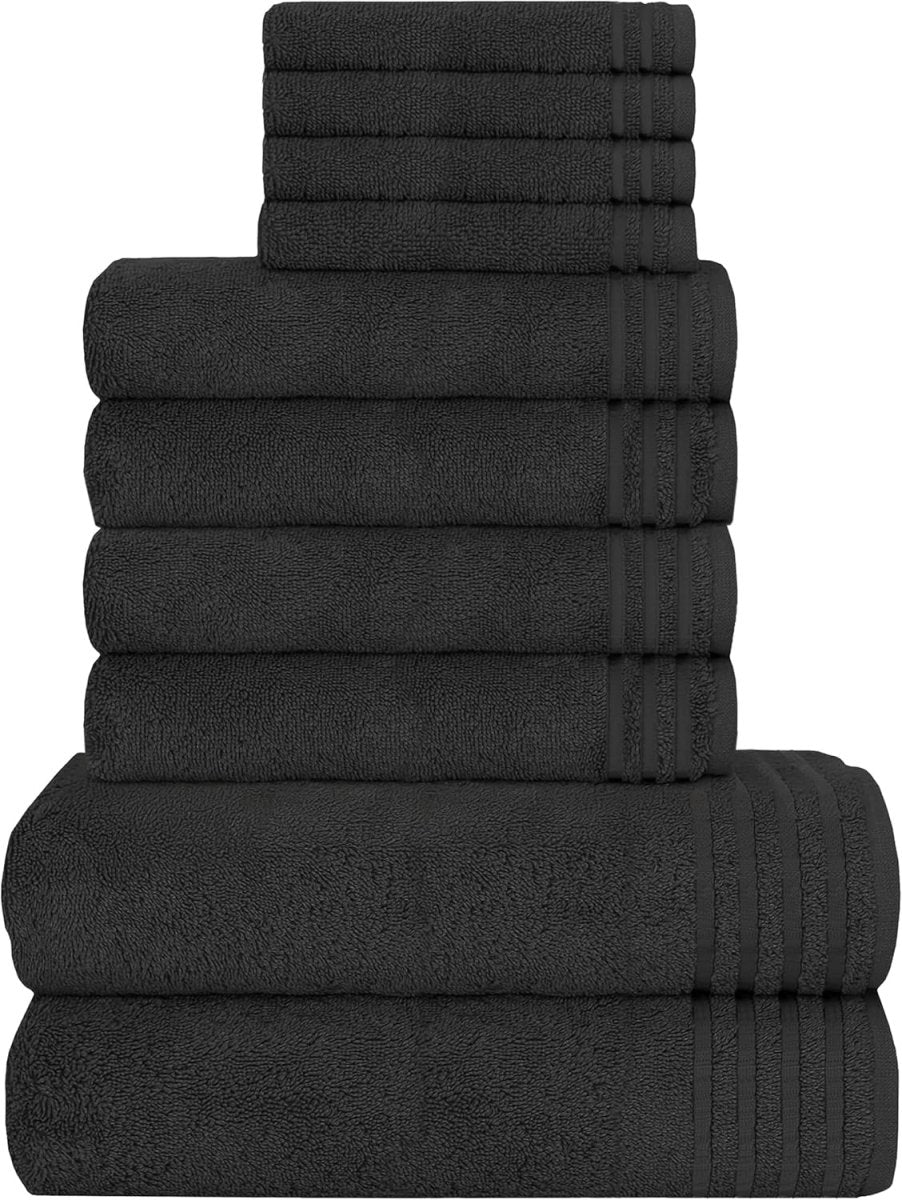 OLIVIA ROCCO Monaco 10 Piece Luxury Egyptian Cotton Towel Set 500 GSM With 4 Face Towels - Joe’s Haven
