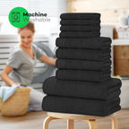 OLIVIA ROCCO Monaco 10 Piece Luxury Egyptian Cotton Towel Set 500 GSM With 4 Face Towels - Joe’s Haven