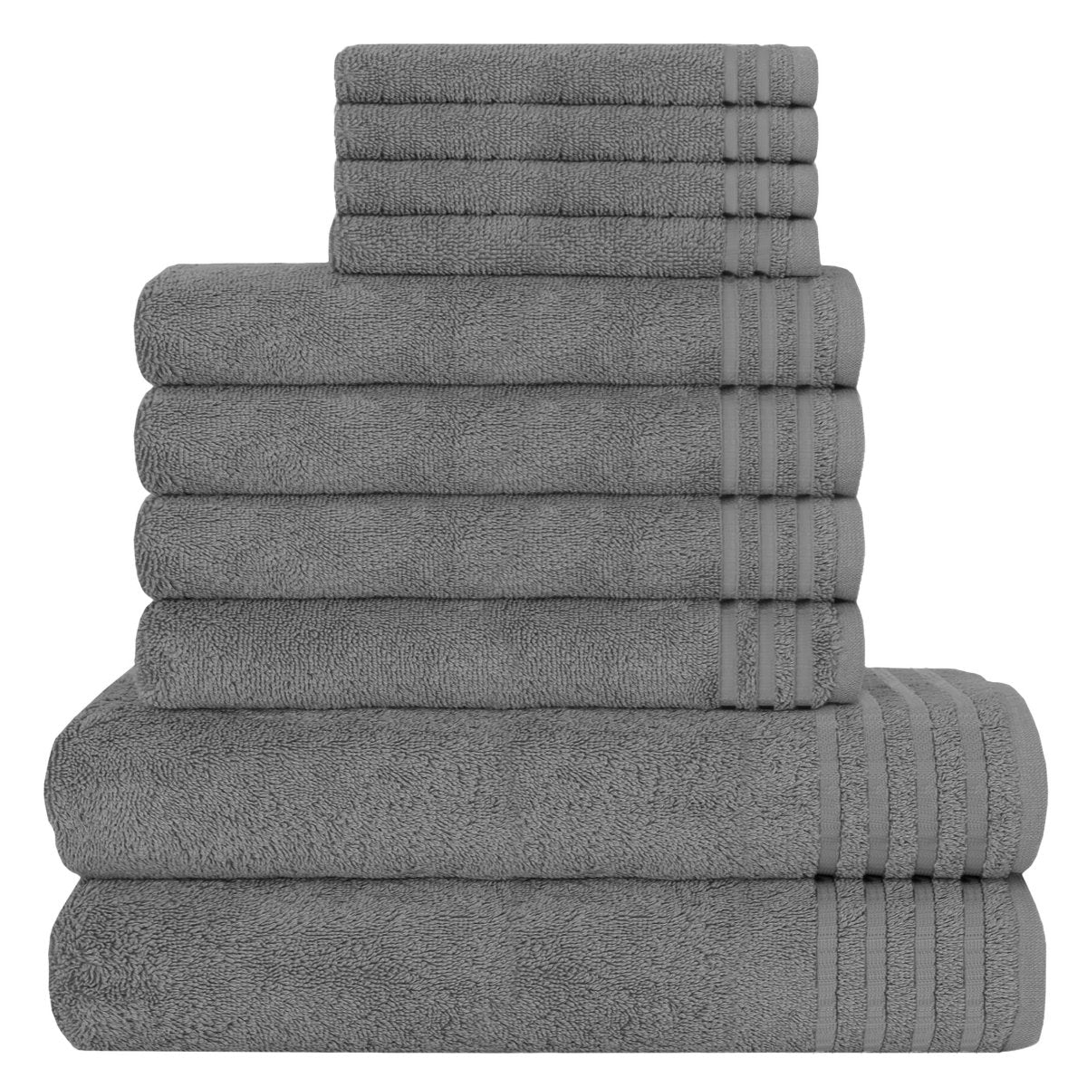 OLIVIA ROCCO Monaco 10 Piece Luxury Egyptian Cotton Towel Set 500 GSM With 4 Face Towels - Joe’s Haven