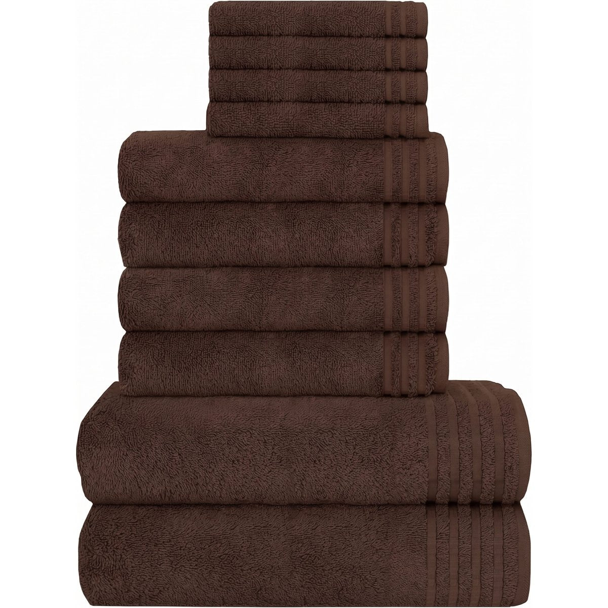 OLIVIA ROCCO Monaco 10 Piece Luxury Egyptian Cotton Towel Set 500 GSM With 4 Face Towels - Joe’s Haven