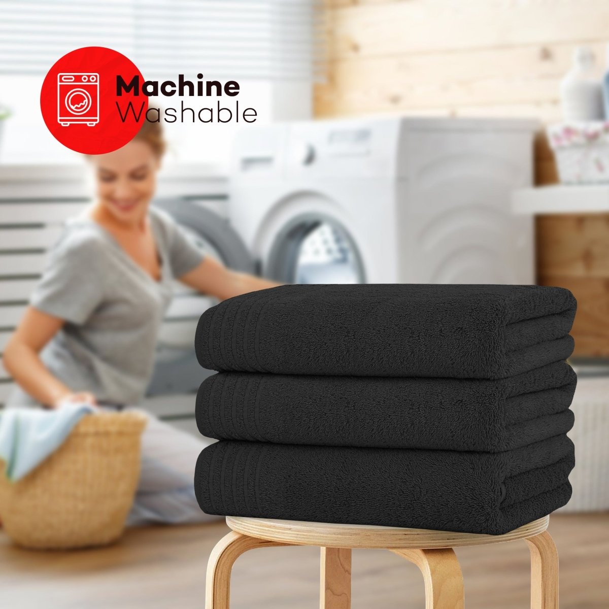 OLIVIA ROCCO Monaco 3 Pack Extra Large Bath Sheets 500GSM 100% Cotton Highly Absorbent - Joe’s Haven