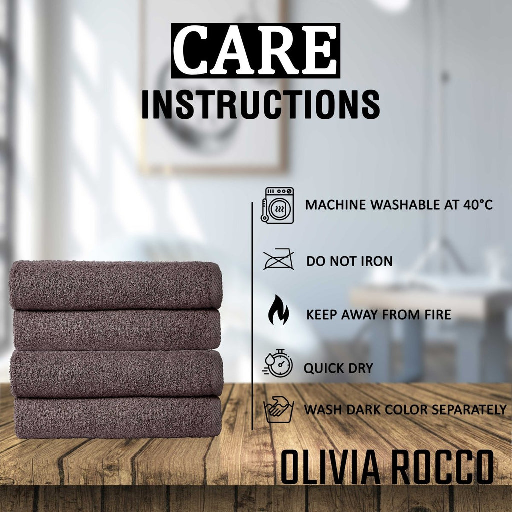 OLIVIA ROCCO Pack Of 4 Large Quick - Drying Indus Valley Cotton Bath Sheets 80x140cm - Joe’s Haven