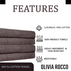 OLIVIA ROCCO Pack Of 4 Large Quick - Drying Indus Valley Cotton Bath Sheets 80x140cm - Joe’s Haven