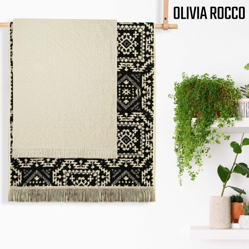 OLIVIA ROCCO 4 Piece Moroccan Towel Set 100% Cotton 500GSM High Absorbency Bath Towels - Joe’s Haven