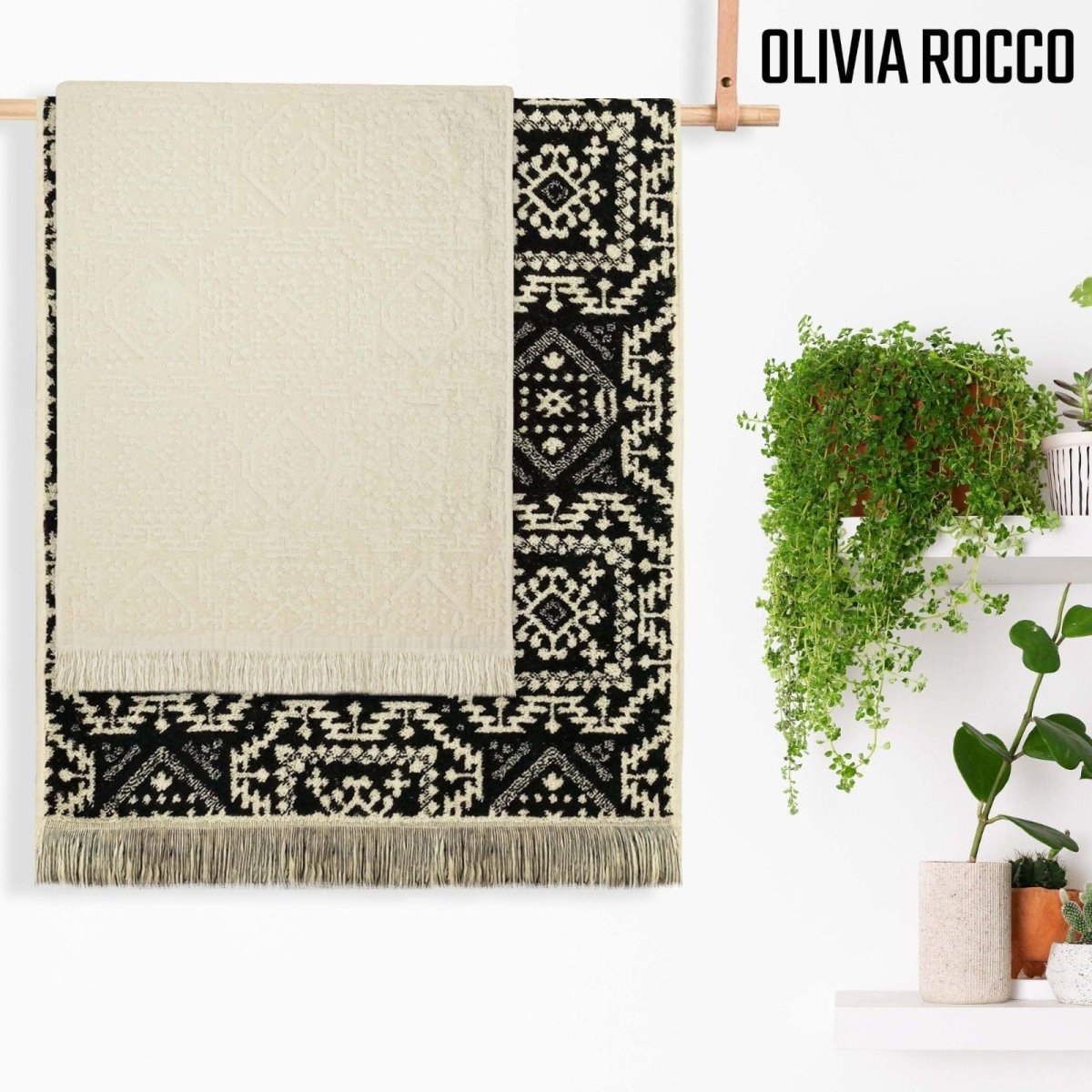 OLIVIA ROCCO 4 Piece Moroccan Towel Set 100% Cotton 500GSM High Absorbency Bath Towels - Joe’s Haven