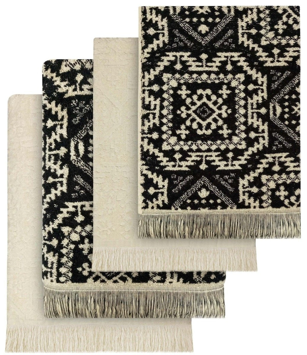 OLIVIA ROCCO 4 Piece Moroccan Towel Set 100% Cotton 500GSM High Absorbency Bath Towels - Joe’s Haven