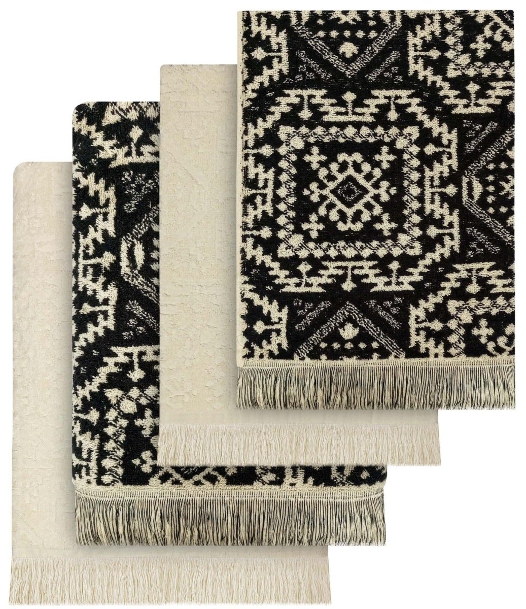 OLIVIA ROCCO 4 Piece Moroccan Towel Set 100% Cotton 500GSM High Absorbency Bath Towels - Joe’s Haven