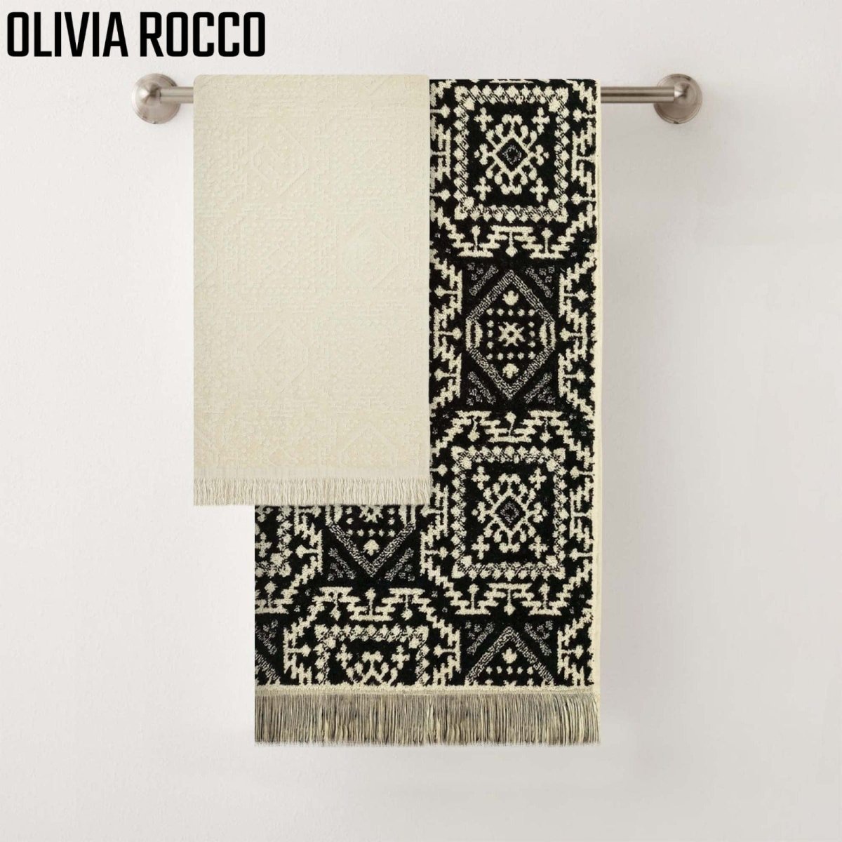 OLIVIA ROCCO 4 Piece Moroccan Towel Set 100% Cotton 500GSM High Absorbency Bath Towels - Joe’s Haven