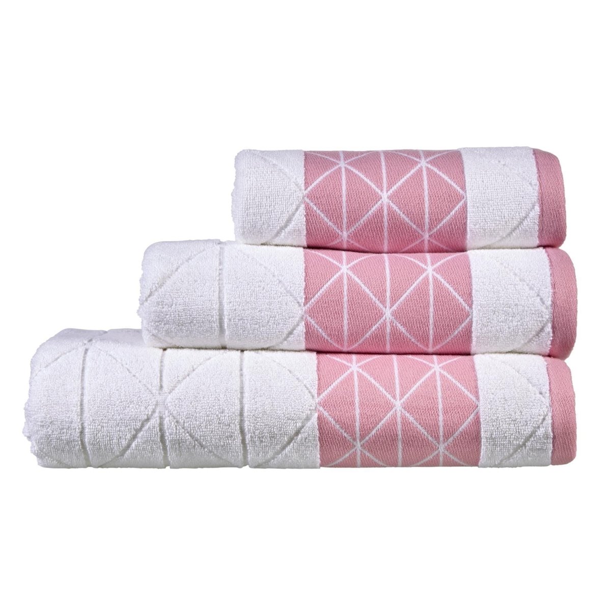 OLIVIA ROCCO Inca Diamond Jacquard 600GSM Cotton Towels Bath Sheets And Bath Towels Set - Joe’s Haven