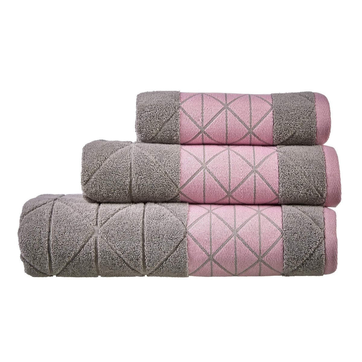 OLIVIA ROCCO Inca Diamond Jacquard 600GSM Cotton Towels Bath Sheets And Bath Towels Set - Joe’s Haven