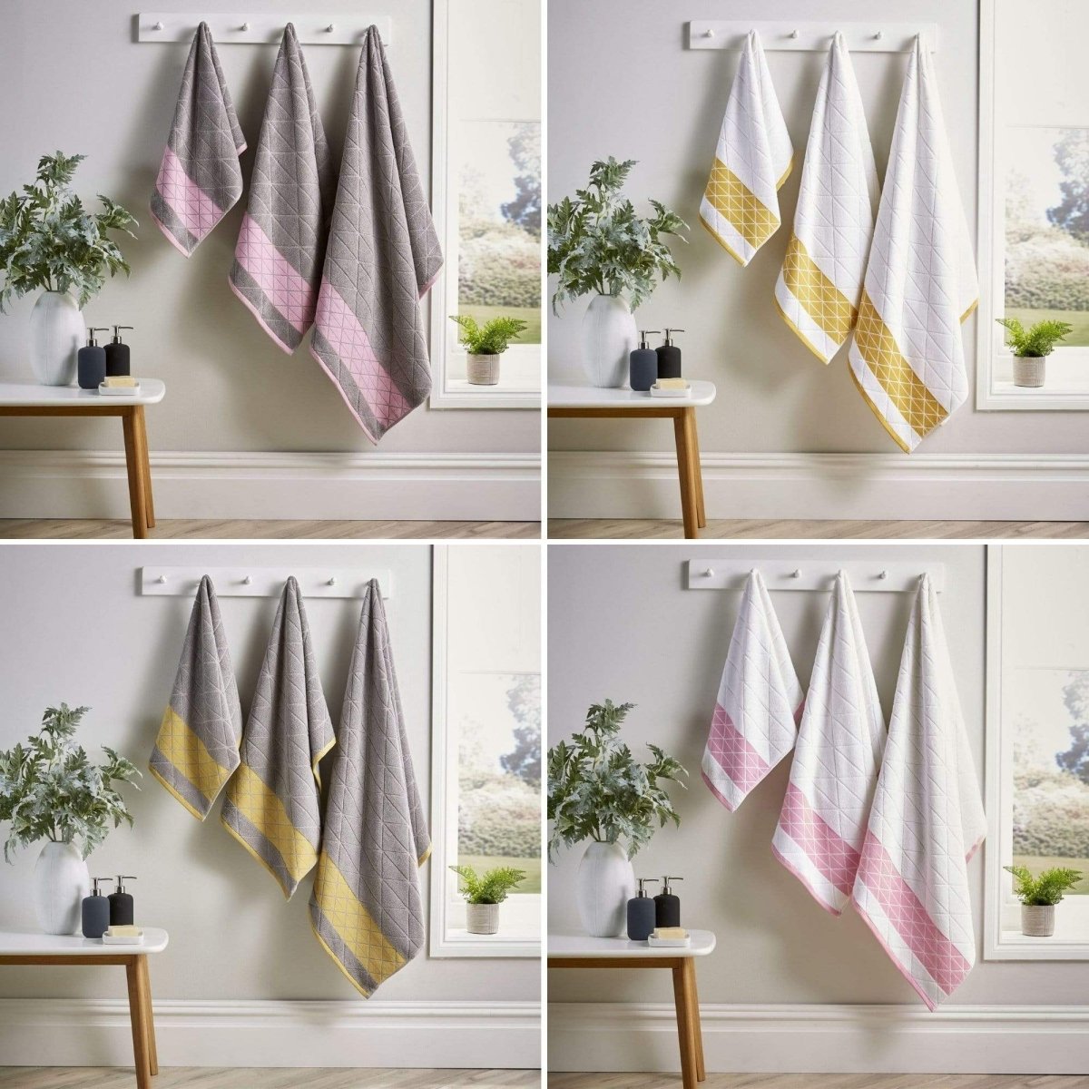 OLIVIA ROCCO Inca Diamond Jacquard 600GSM Cotton Towels Bath Sheets And Bath Towels Set - Joe’s Haven