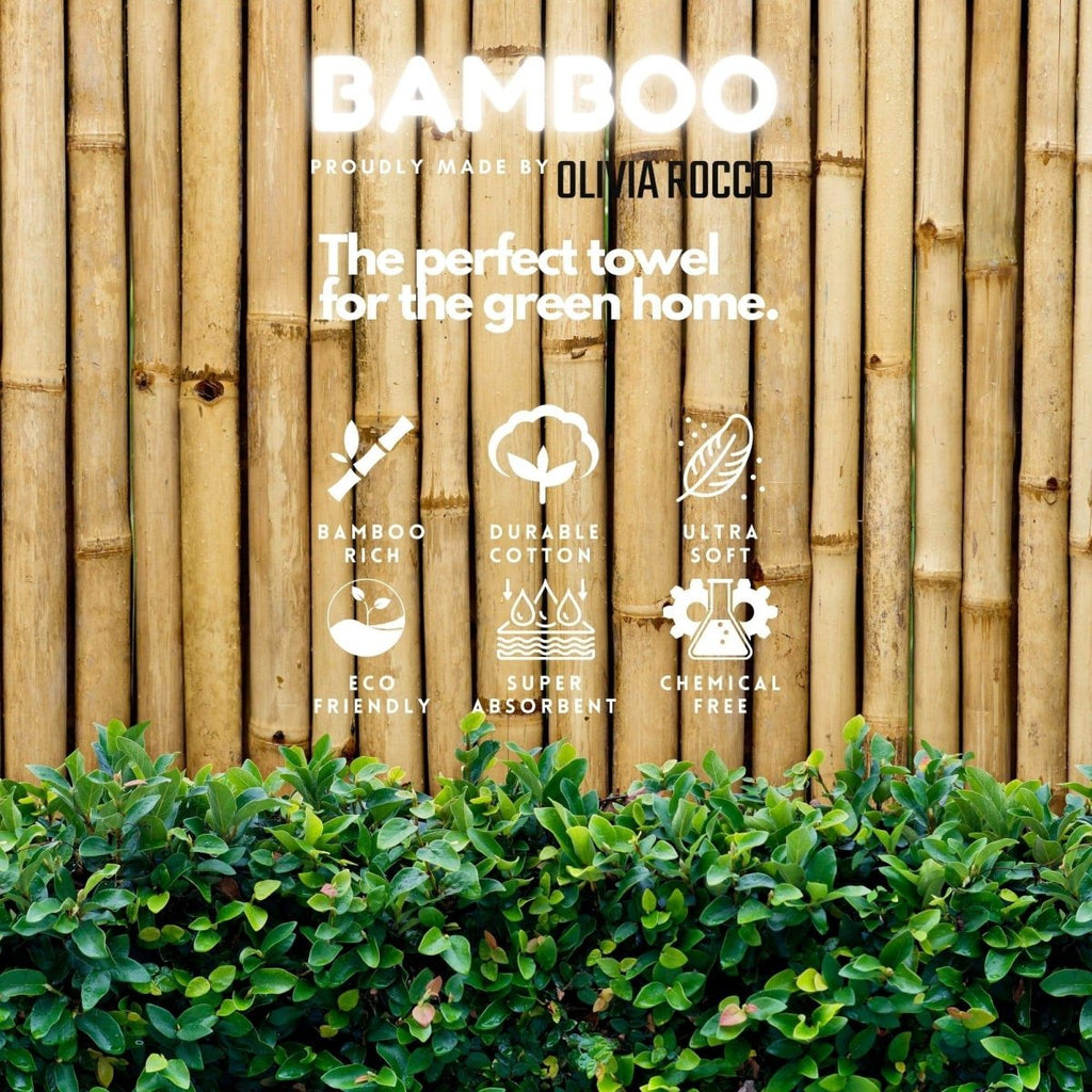 OLIVIA ROCCO Bamboo Cotton Luxury 600GSM Bath Towels Eco Friendly Highly Absorbent - Joe’s Haven