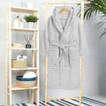 OLIVIA ROCCO Hydro Ribbed Ultra Soft 100% Cotton Hooded Bath Robe With Pockets And Belt - Joe’s Haven