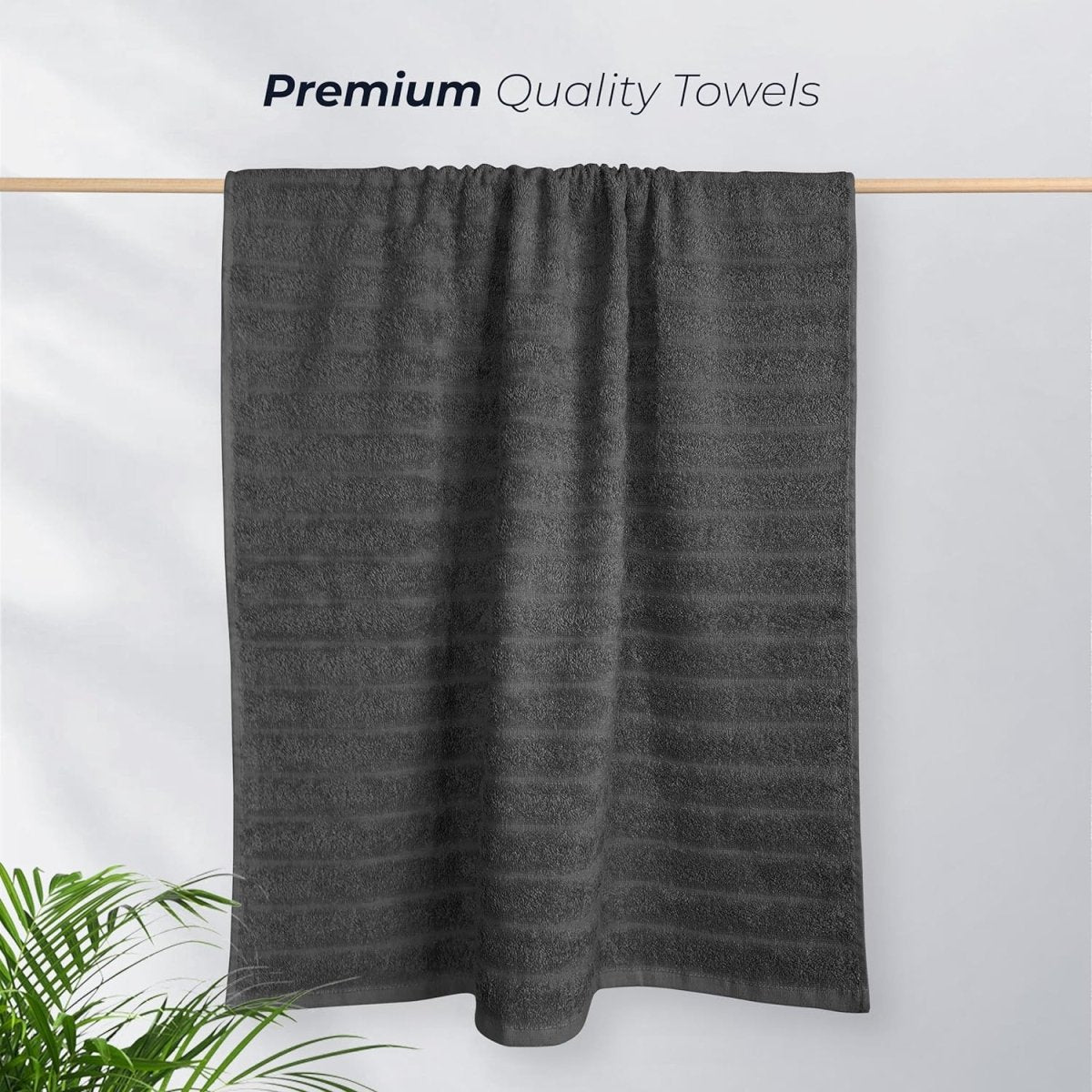 OLIVIA ROCCO Hydro Cotton Ribbed Towels Jumbo Bath Sheets 2 Pack Charcoal Highly - Joe’s Haven