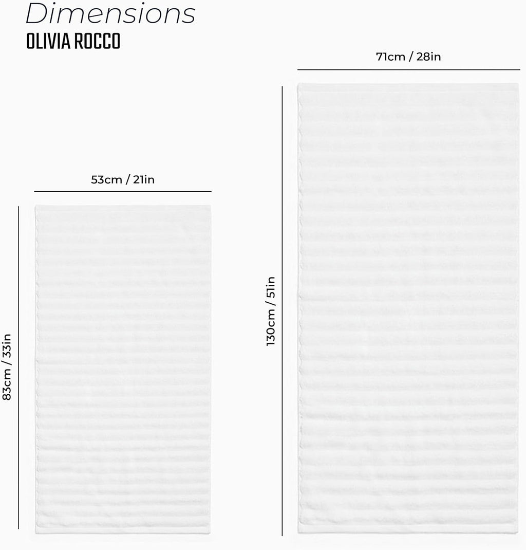 OLIVIA ROCCO Hydro Cotton Ribbed Towels Jumbo Bath Sheets 2 Pack Charcoal Highly - Joe’s Haven