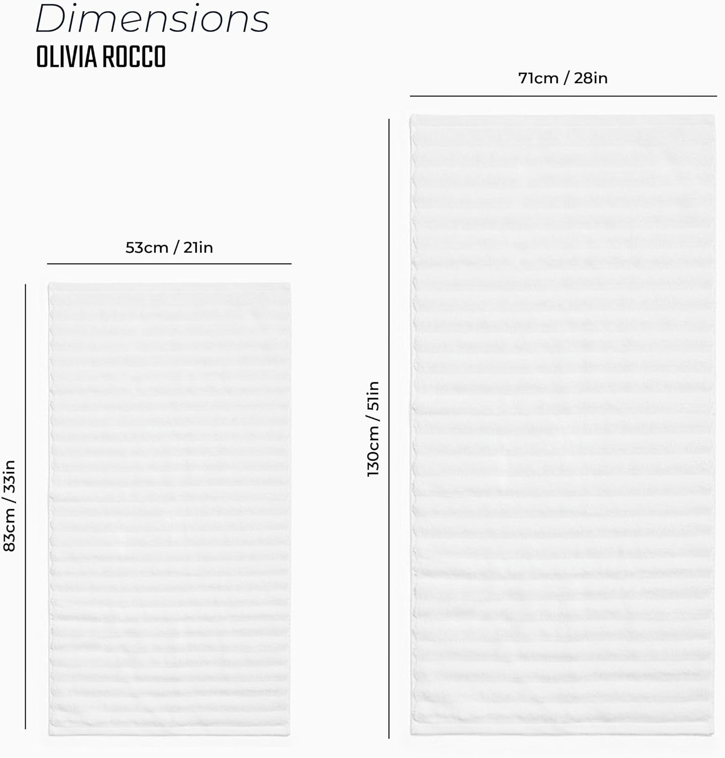 OLIVIA ROCCO Hydro Cotton Ribbed Towels Jumbo Bath Sheets 2 Pack Charcoal Highly - Joe’s Haven