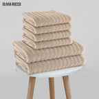 OLIVIA ROCCO Hydro Cotton Ribbed Towels Jumbo Bath Sheets 2 Pack Charcoal Highly - Joe’s Haven