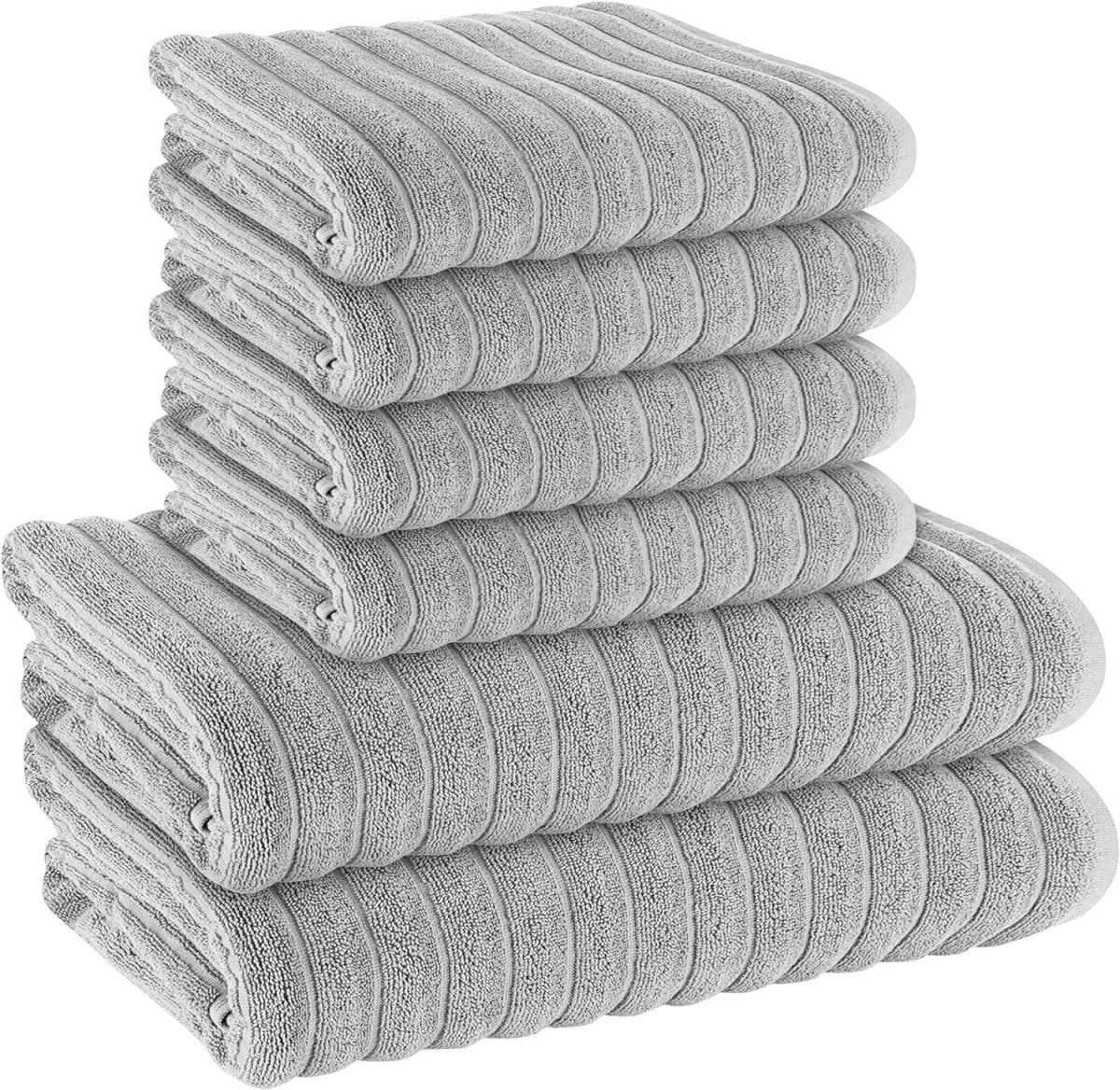 OLIVIA ROCCO Hydro Cotton Ribbed Towels Jumbo Bath Sheets 2 Pack Charcoal Highly - Joe’s Haven