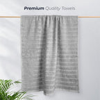 OLIVIA ROCCO Hydro Cotton Ribbed Towels Jumbo Bath Sheets 2 Pack Charcoal Highly - Joe’s Haven