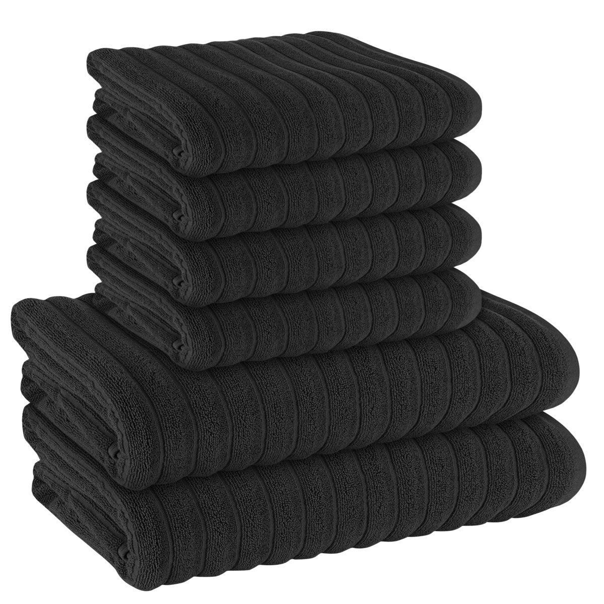 OLIVIA ROCCO Hydro Cotton Ribbed Towels Jumbo Bath Sheets 2 Pack Charcoal Highly - Joe’s Haven