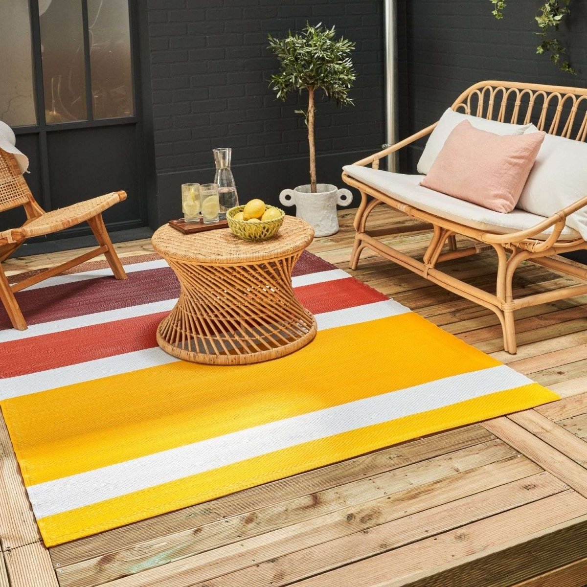 Rainbow Outdoor Rug Yellow | 1030 - Joe’s Haven