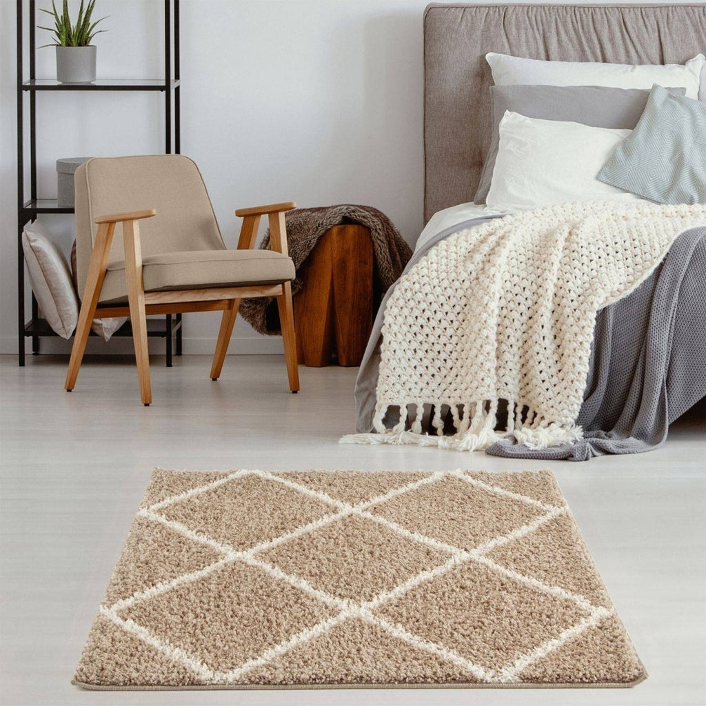 Moroccan Beige Shaggy Rug | 520 - Joe’s Haven