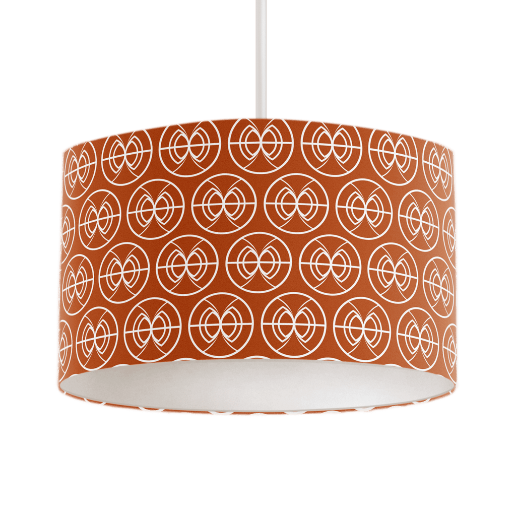 Orange and White Geometric Semi-Circle Design Lampshade, Ceiling or Table Lamp Shade - Joe’s Haven