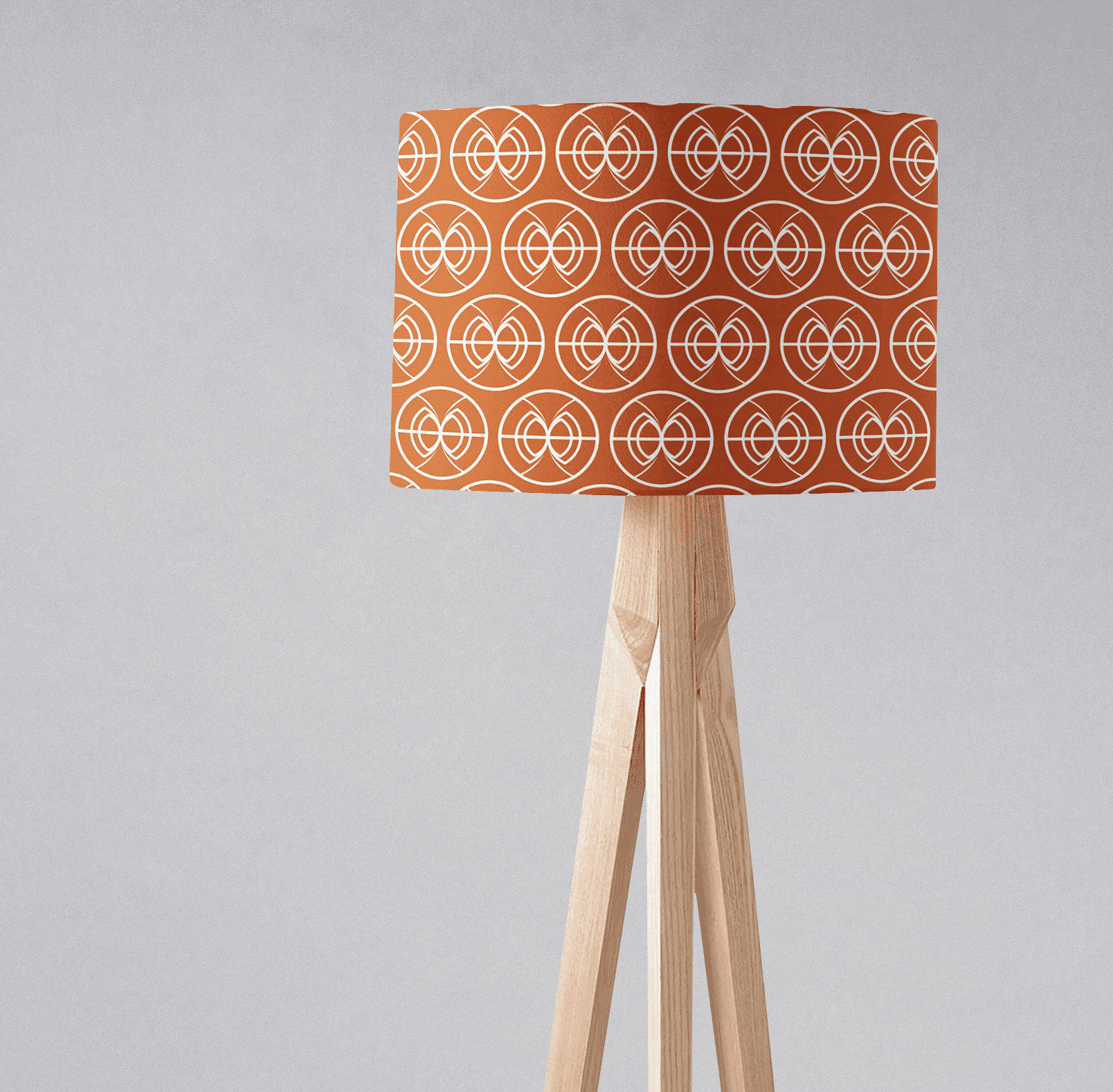 Orange and White Geometric Semi-Circle Design Lampshade, Ceiling or Table Lamp Shade - Joe’s Haven
