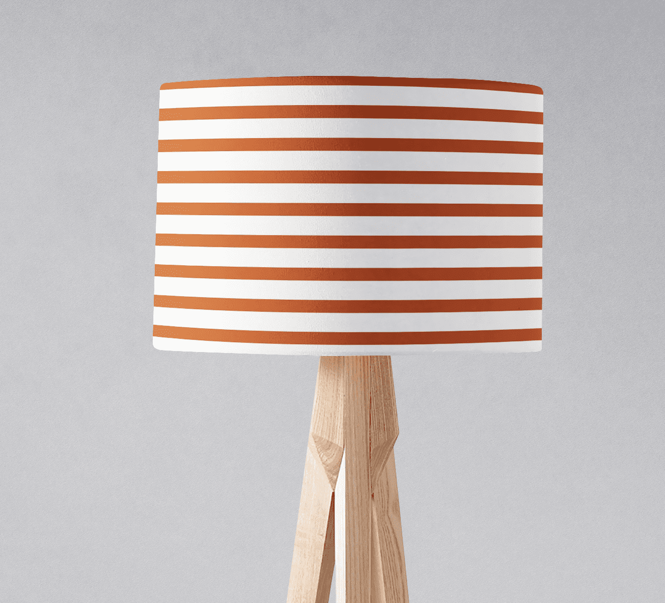 Orange and White Geometric Striped Lampshade, Ceiling or Table Lamp Shade - Joe’s Haven