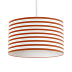 Orange and White Geometric Striped Lampshade, Ceiling or Table Lamp Shade - Joe’s Haven