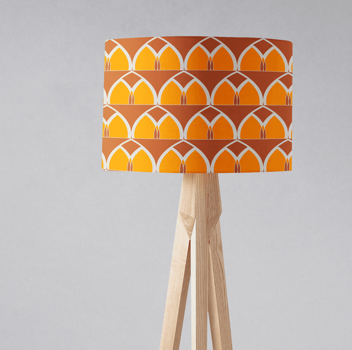 Orange and Yellow Geometric Arches Design Lampshade, Ceiling or Table Lamp Shade - Joe’s Haven