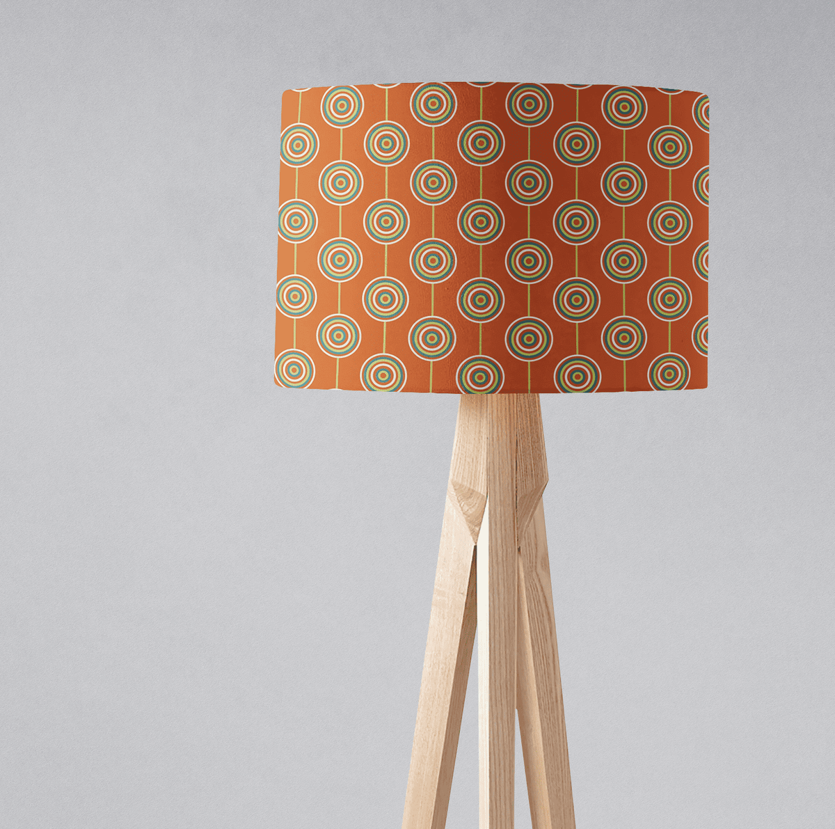 Orange Drum Lampshade, Retro Circles Design Shade for Table, Floor or Ceiling Pendant Light - Joe’s Haven