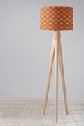Orange Floral Drum Lampshade, Retro Design Shade for Table, Floor or Ceiling Pendant Light - Joe’s Haven