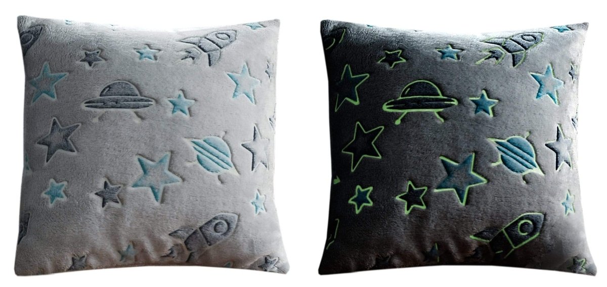 Outer Space Glow In The Dark Astronaut and Rocket Teddy Fleece Duvet Set - Joe’s Haven