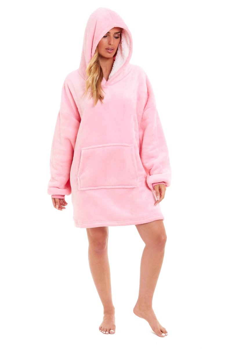 Oversized Reversible Sherpa Fleece Hooded Blanket - Joe’s Haven