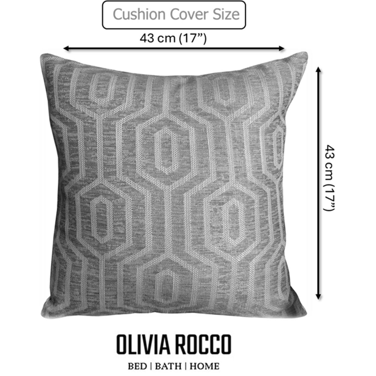 Paris Cushion Covers 2 Pack Modern Grey Decorative Square Scatter Cushions - Joe’s Haven